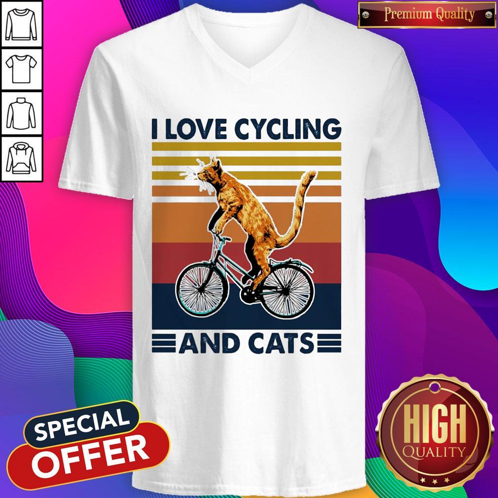 Nice Cat I Love Cycling And Cats Shirt