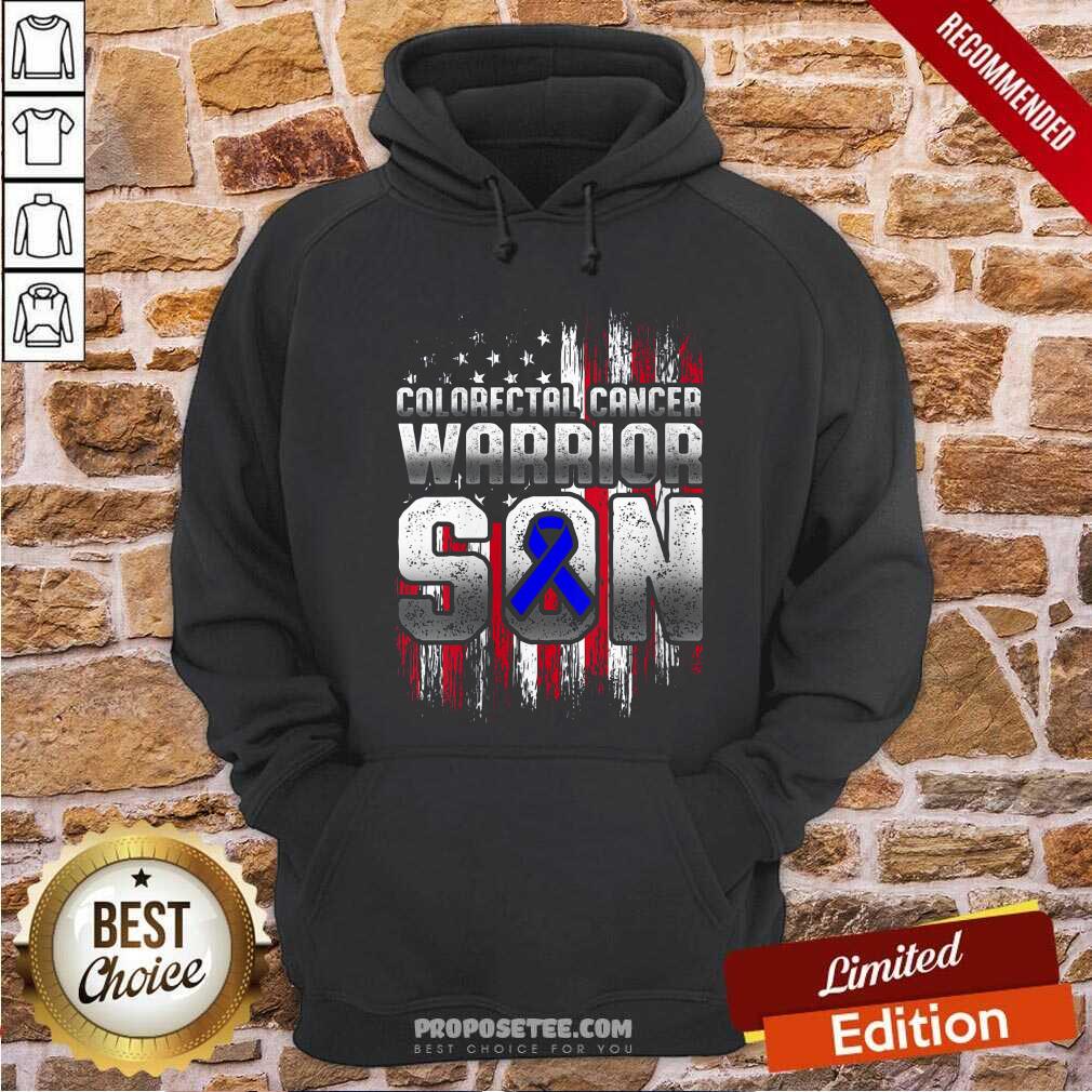 Nice Colorectal Cancer Warrior Son Ribbon American Flag Shirt