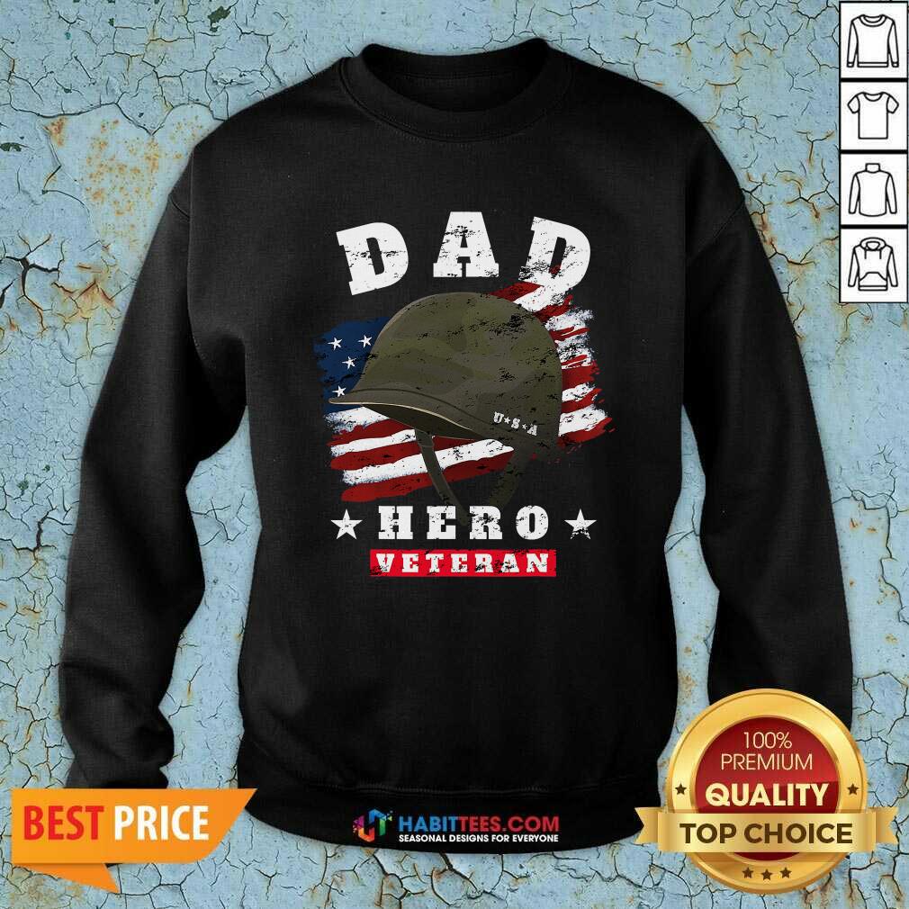 Nice Dad Us Army Veteran Hero Fathers Day American Flag Shirt