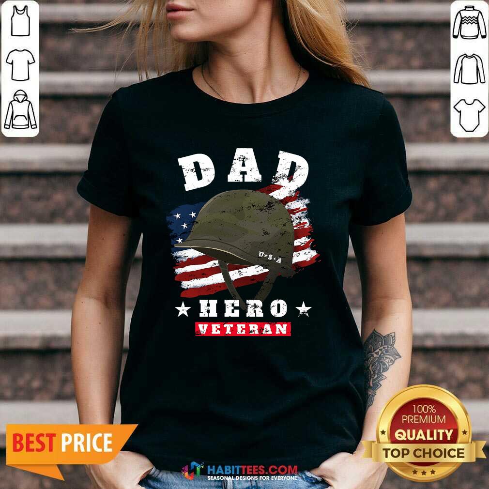 Nice Dad Us Army Veteran Hero Fathers Day American Flag Shirt