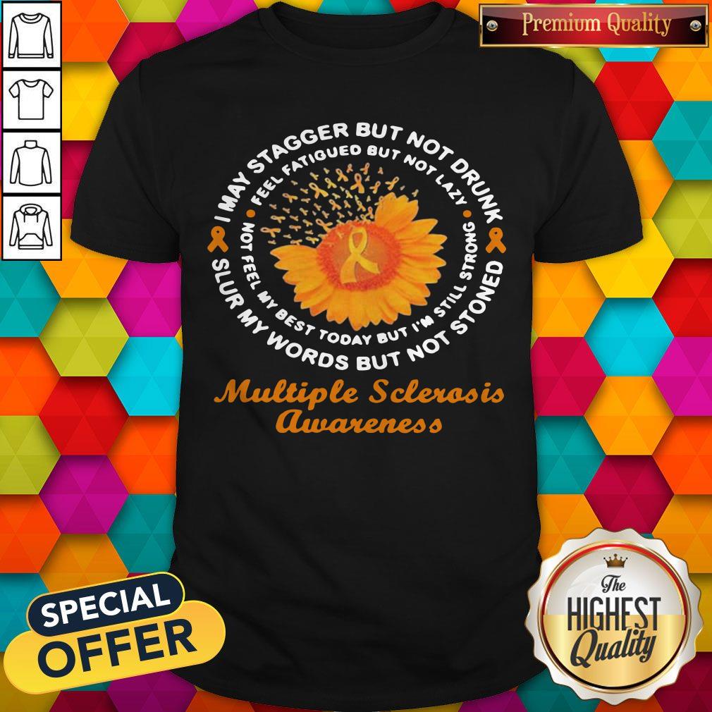 Nice Flower And Cancer Awareness Multiple Sclerosis Awareness Shirt