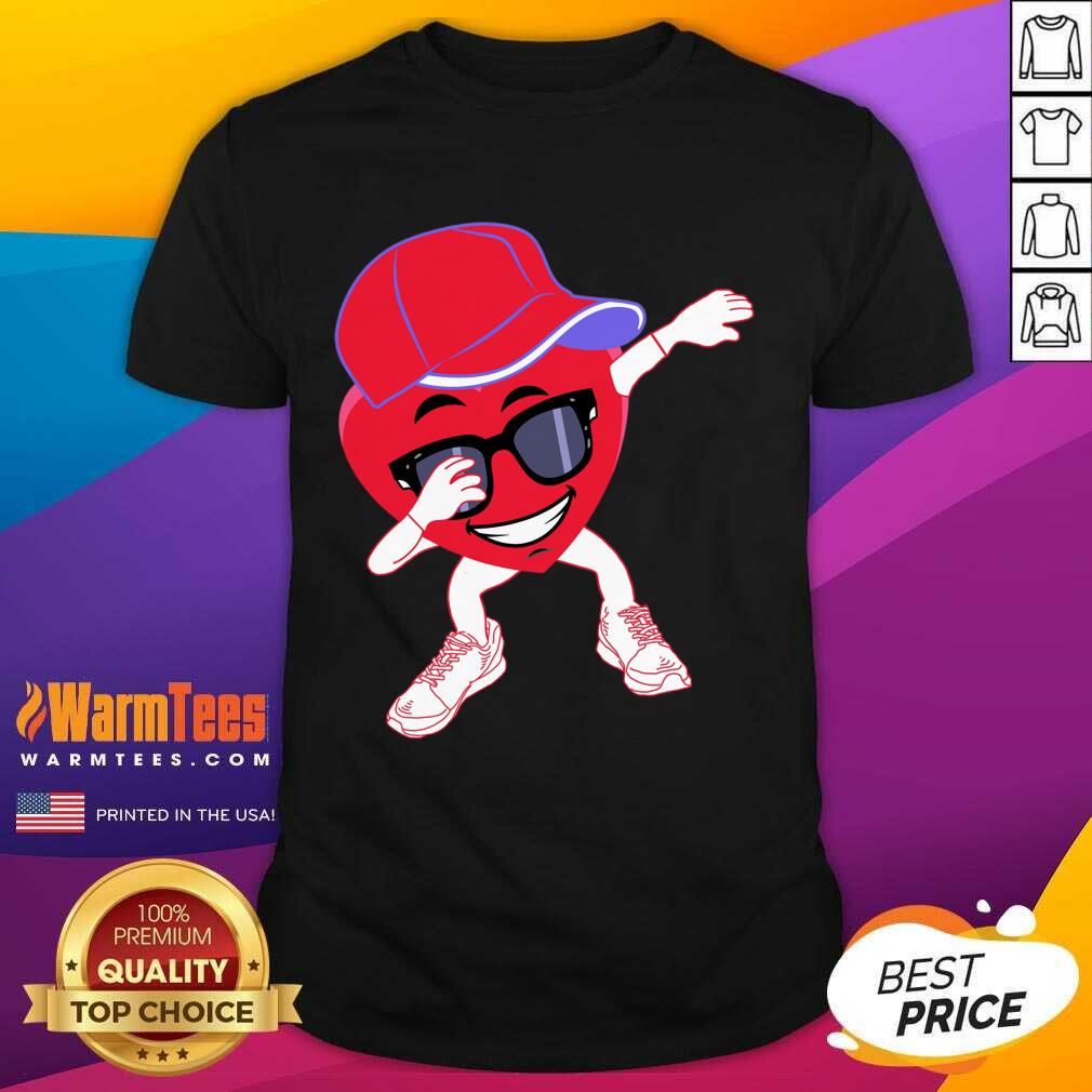 Nice Funny Boys Valentines Day Dabbing Heart Girls Kids Valentine Shirt