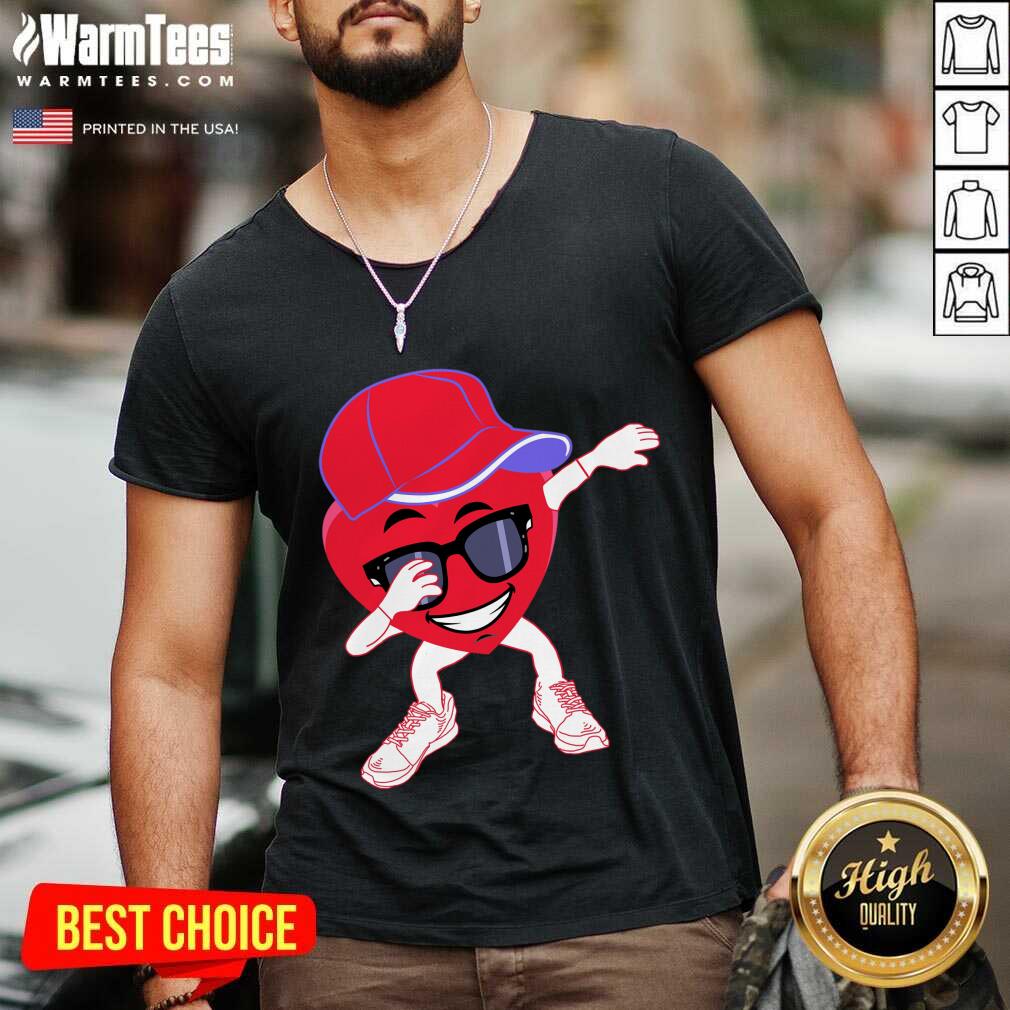 Nice Funny Boys Valentines Day Dabbing Heart Girls Kids Valentine Shirt