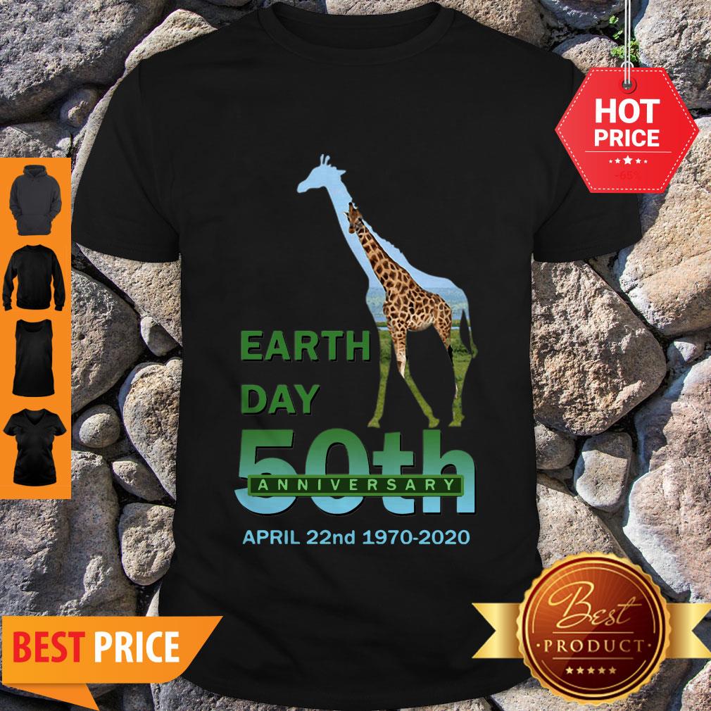 Nice Giraffe Earth Day 50th Anniversary April 22nd 1970 2020 Shirt