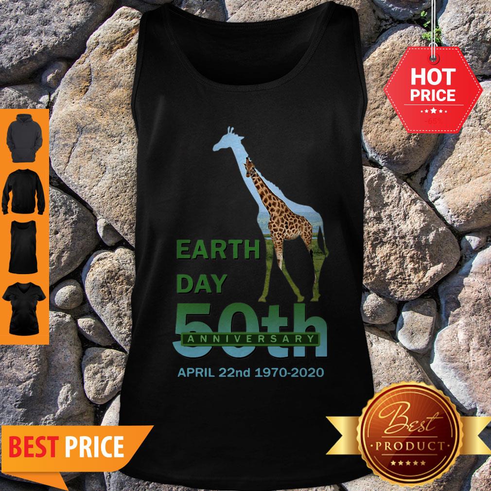 Nice Giraffe Earth Day 50th Anniversary April 22nd 1970 2020 Shirt