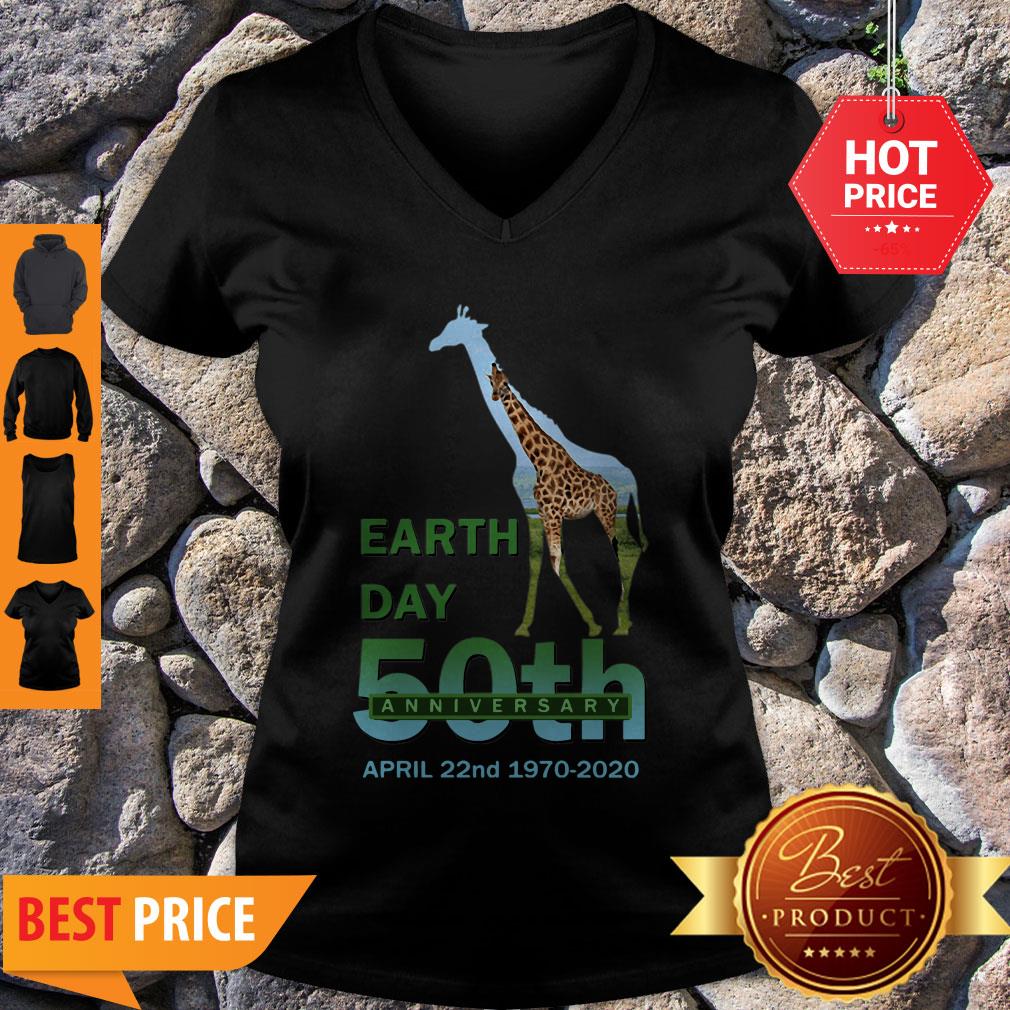 Nice Giraffe Earth Day 50th Anniversary April 22nd 1970 2020 Shirt