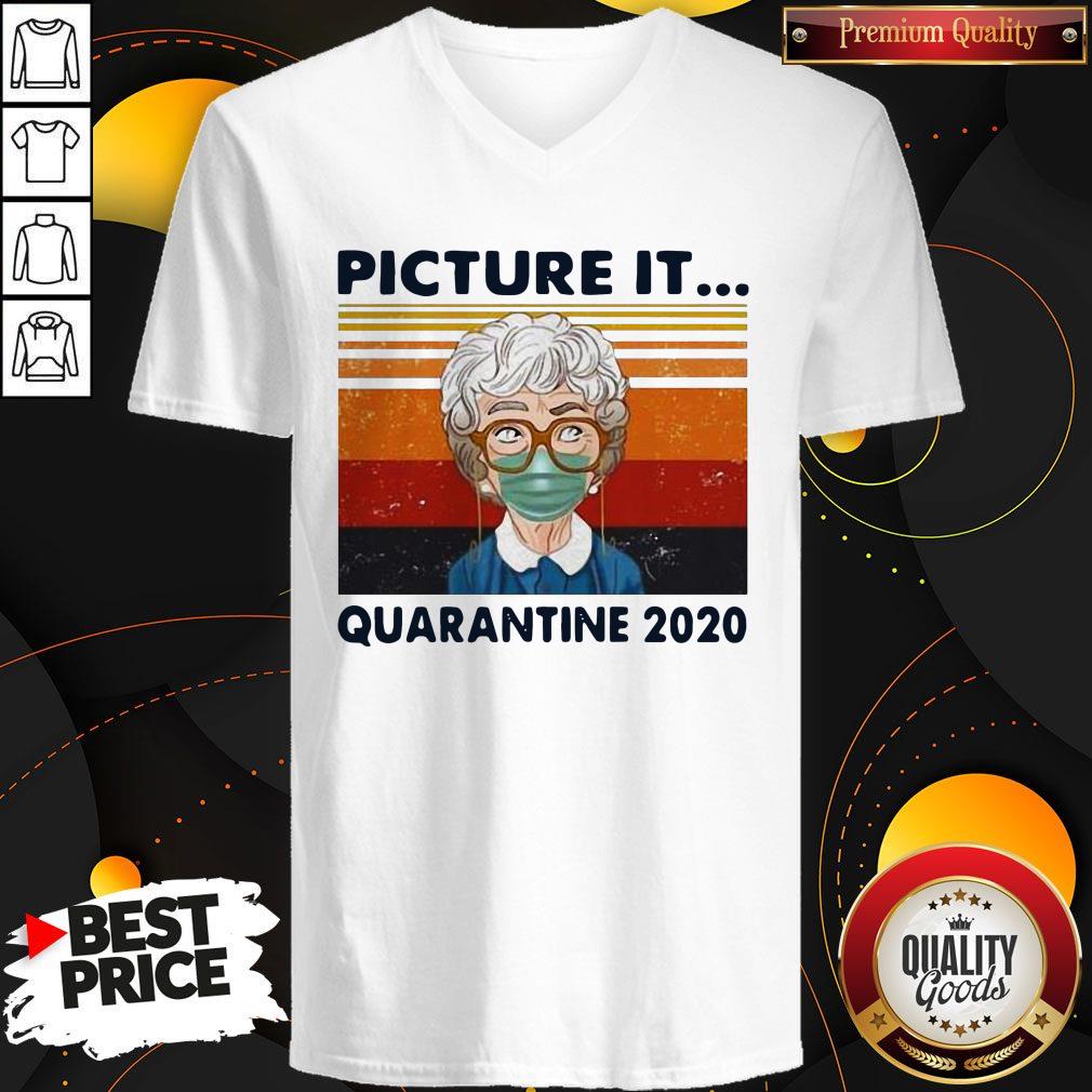 Nice Golden Girls Mask Picture It Quarantine 2020 Vintage Retro Shirt