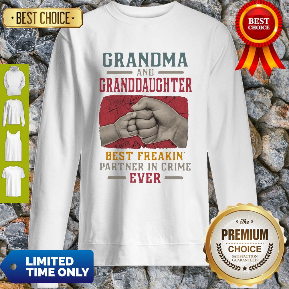 Nice Grandma And Grand Daughter Best Freakin Partner In Crime Vintage Shirt