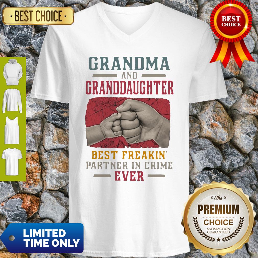 Nice Grandma And Grand Daughter Best Freakin Partner In Crime Vintage Shirt