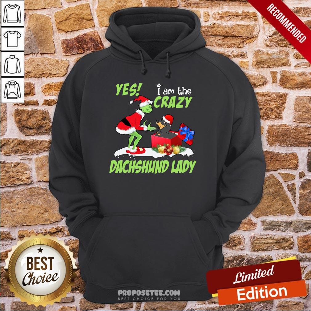 Nice Grinch I Am The Crazy Dachshund Lady Christmas Shirt
