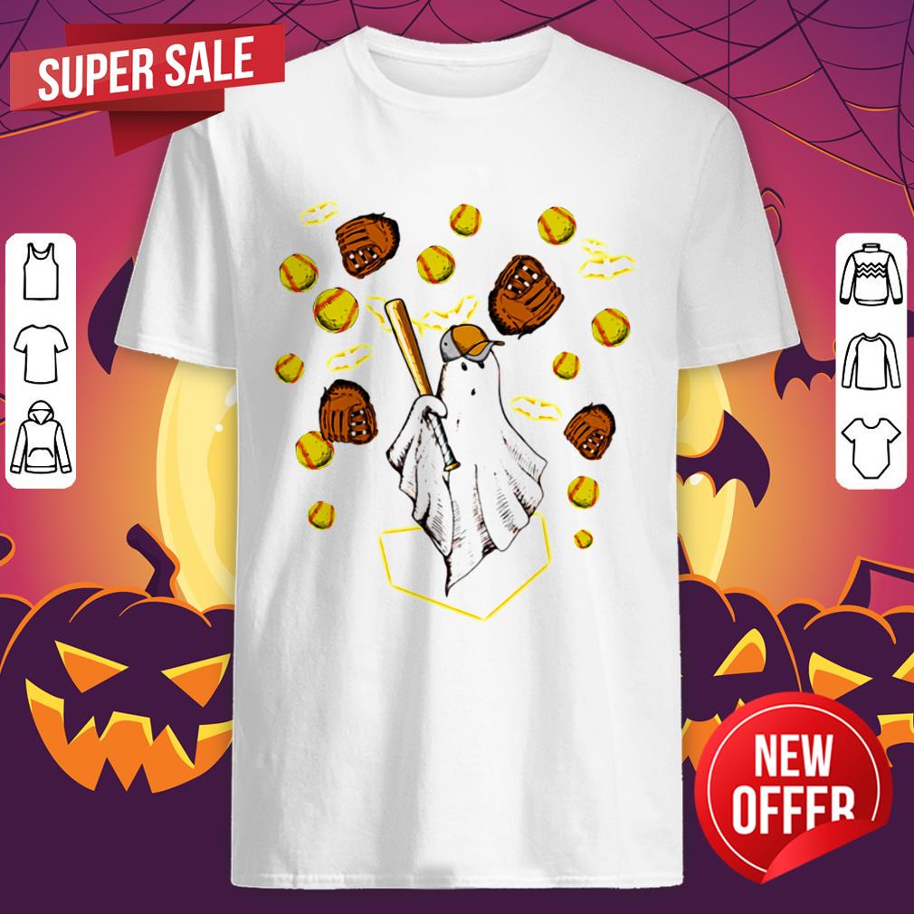 Nice Halloween Ghost Playing Softball Shirt