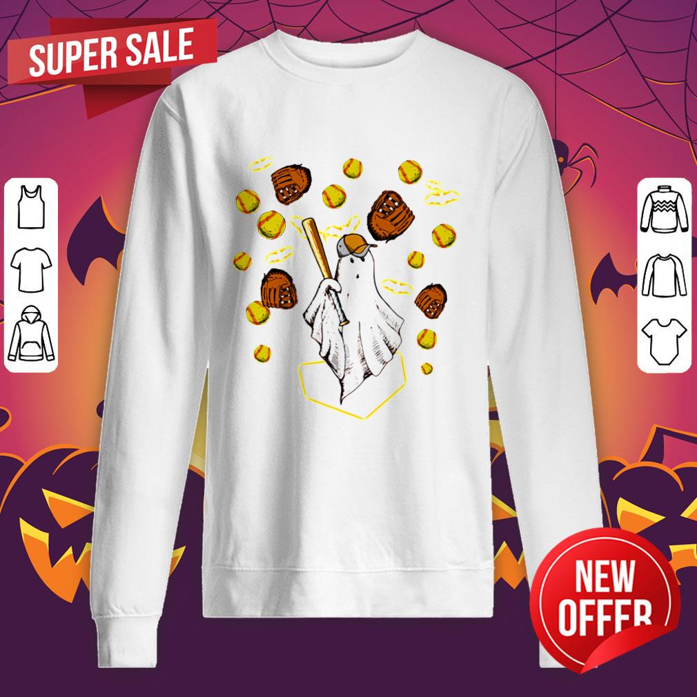 Nice Halloween Ghost Playing Softball Shirt