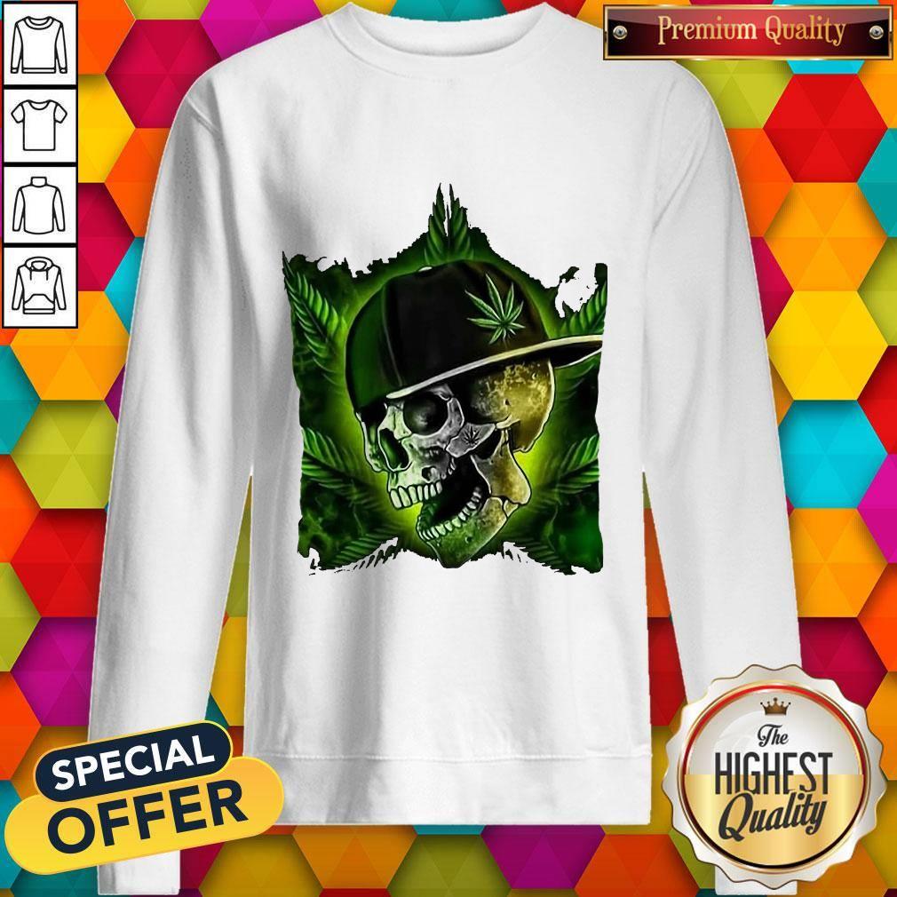 Nice Hip Hop Skull Weed Cannabis Halloween Shirt