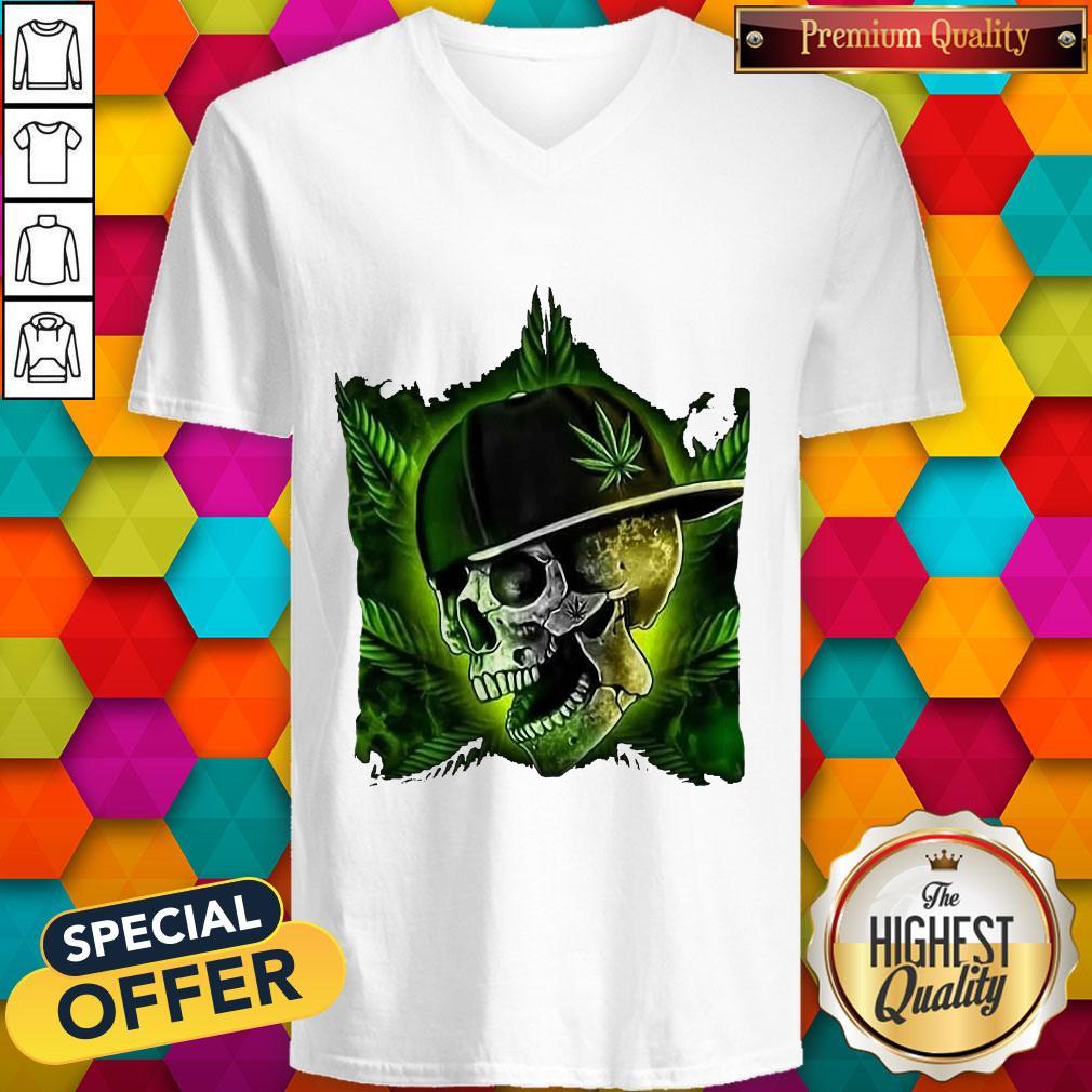 Nice Hip Hop Skull Weed Cannabis Halloween Shirt
