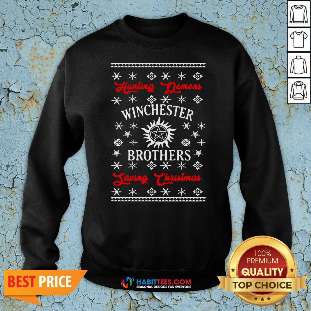 Nice Hunting Demon Winchester Brothers Living Christmas Shirt