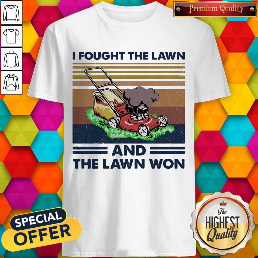 Nice I Fought The Lawn And The Lawn Won Vintage Retro Shirt