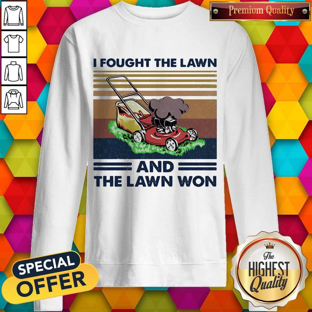 Nice I Fought The Lawn And The Lawn Won Vintage Retro Shirt