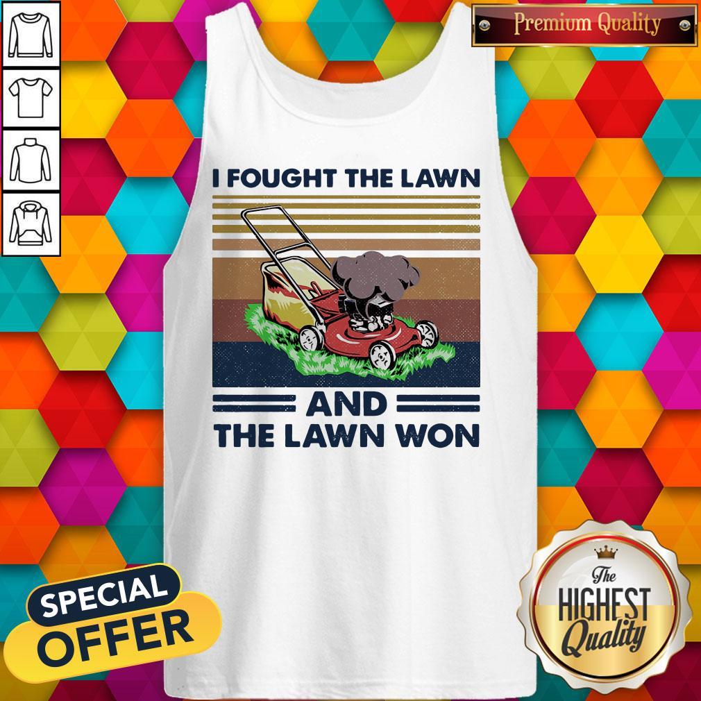 Nice I Fought The Lawn And The Lawn Won Vintage Retro Shirt