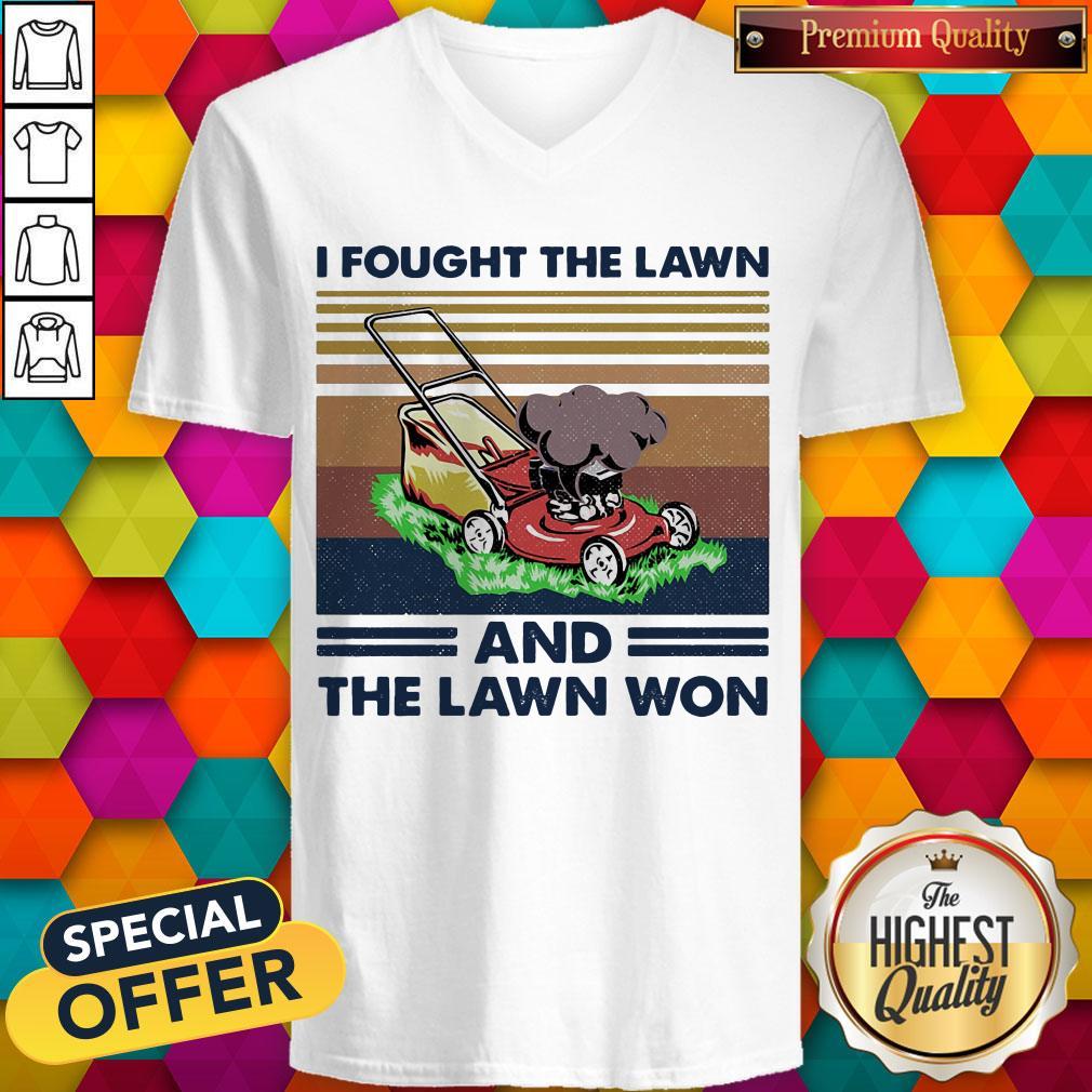 Nice I Fought The Lawn And The Lawn Won Vintage Retro Shirt