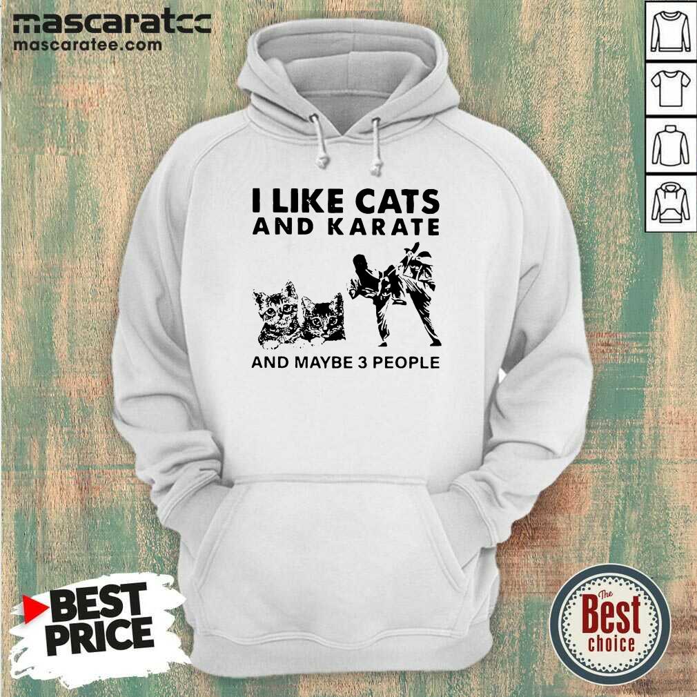Nice I Like Cats And Karate And Maybe 3 People Shirt