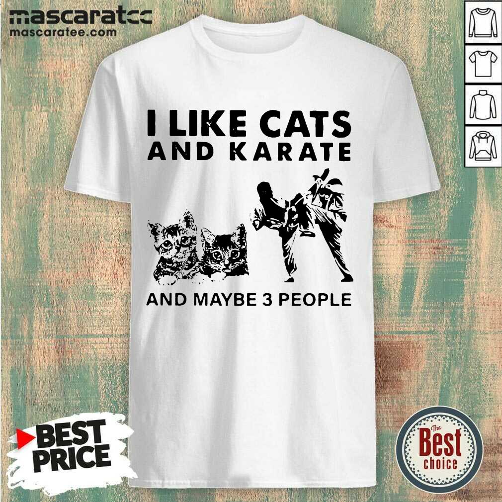 Nice I Like Cats And Karate And Maybe 3 People Shirt