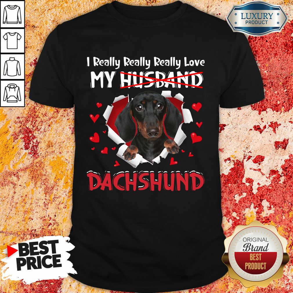 Nice I Really Love My Husband Dog Dachshund Shirt