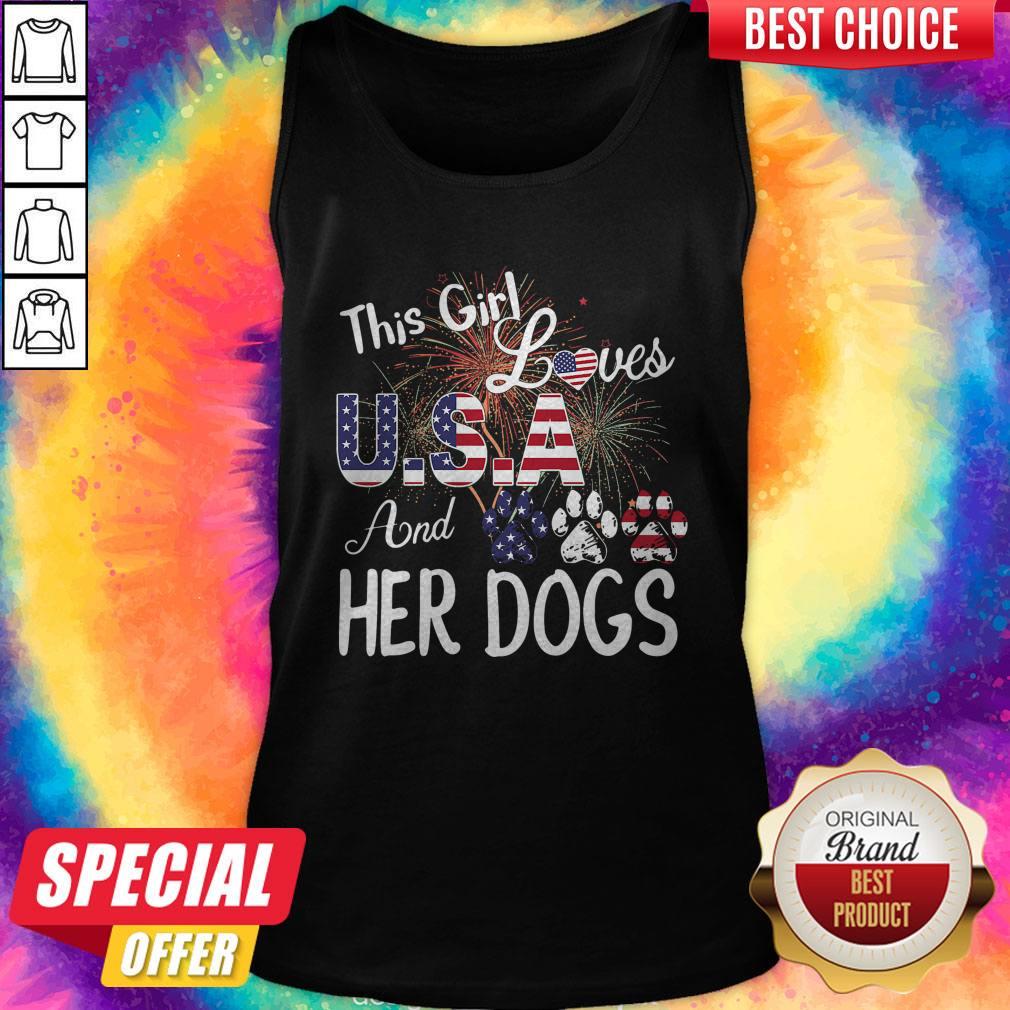 Nice Independence Day This Girl Loves USA And Her Dog Shirt