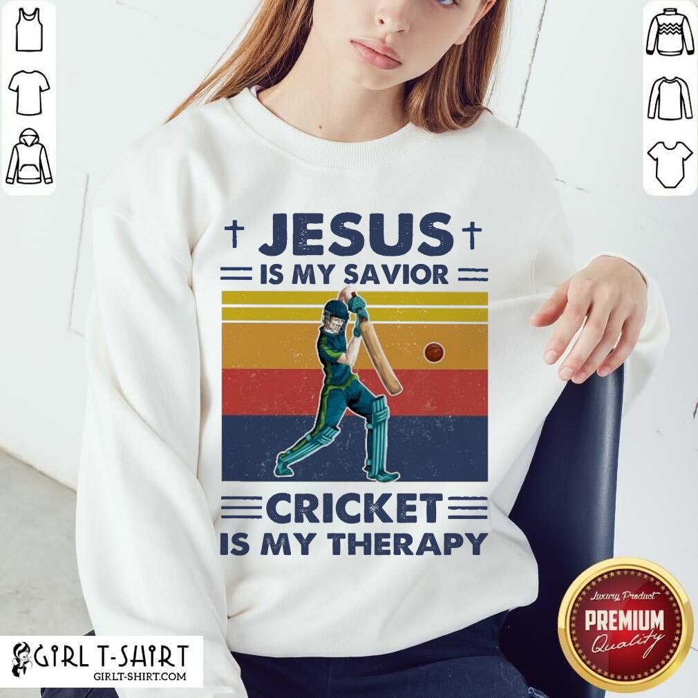 Nice Jesus Is My Savior Cricket Is My Therapy Vintage Shirt
