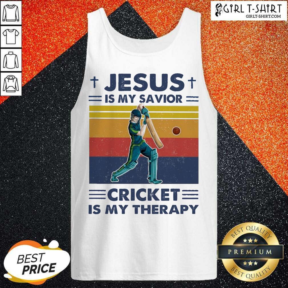 Nice Jesus Is My Savior Cricket Is My Therapy Vintage Shirt