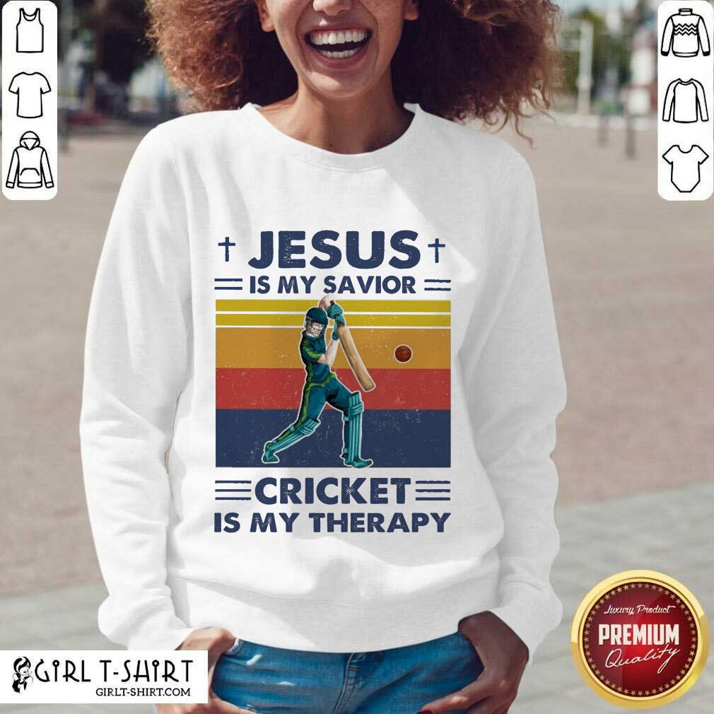 Nice Jesus Is My Savior Cricket Is My Therapy Vintage Shirt
