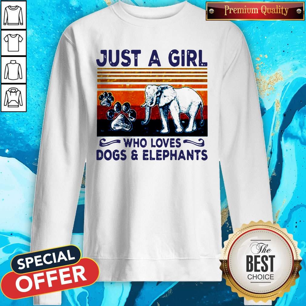 Nice Just A Girl Who Loves Dogs And Elephants Shirt