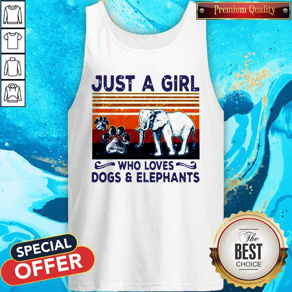 Nice Just A Girl Who Loves Dogs And Elephants Shirt