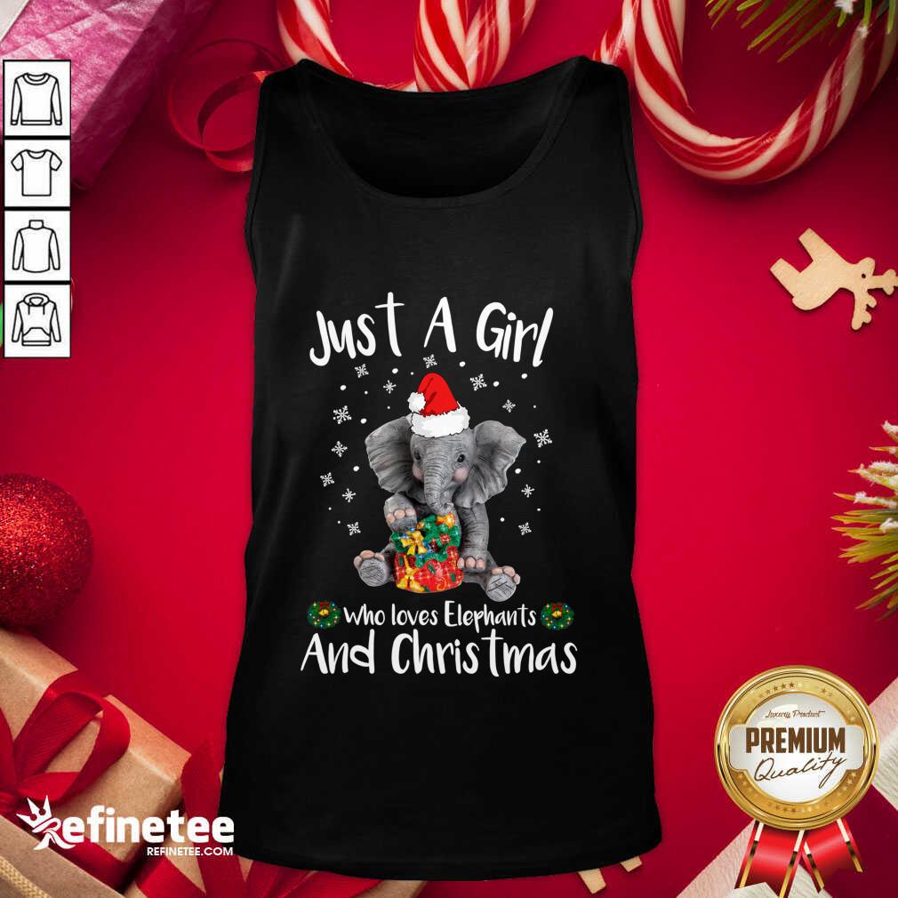 Nice Just A Girl Who Loves Elephants And Christmas Shirt