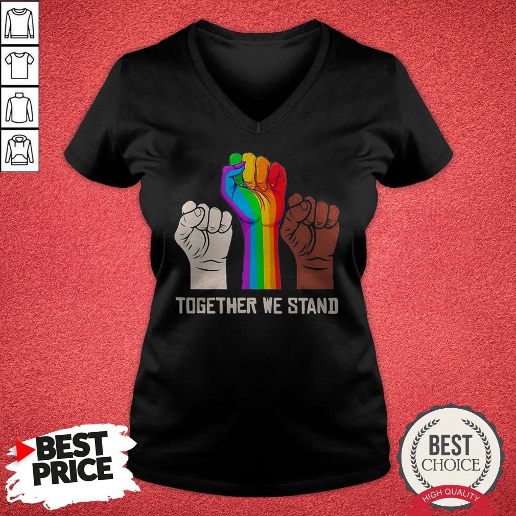 Nice LGBT Strong Hand Together We Stand Black Lives Matte Shirt