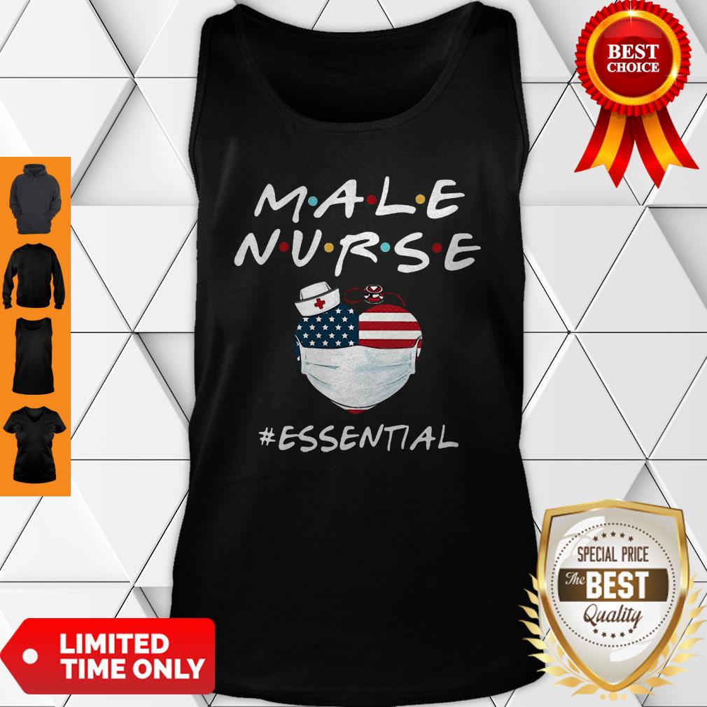 Nice Male Nurse Heart Stethoscope #Esential American Flag Shirt