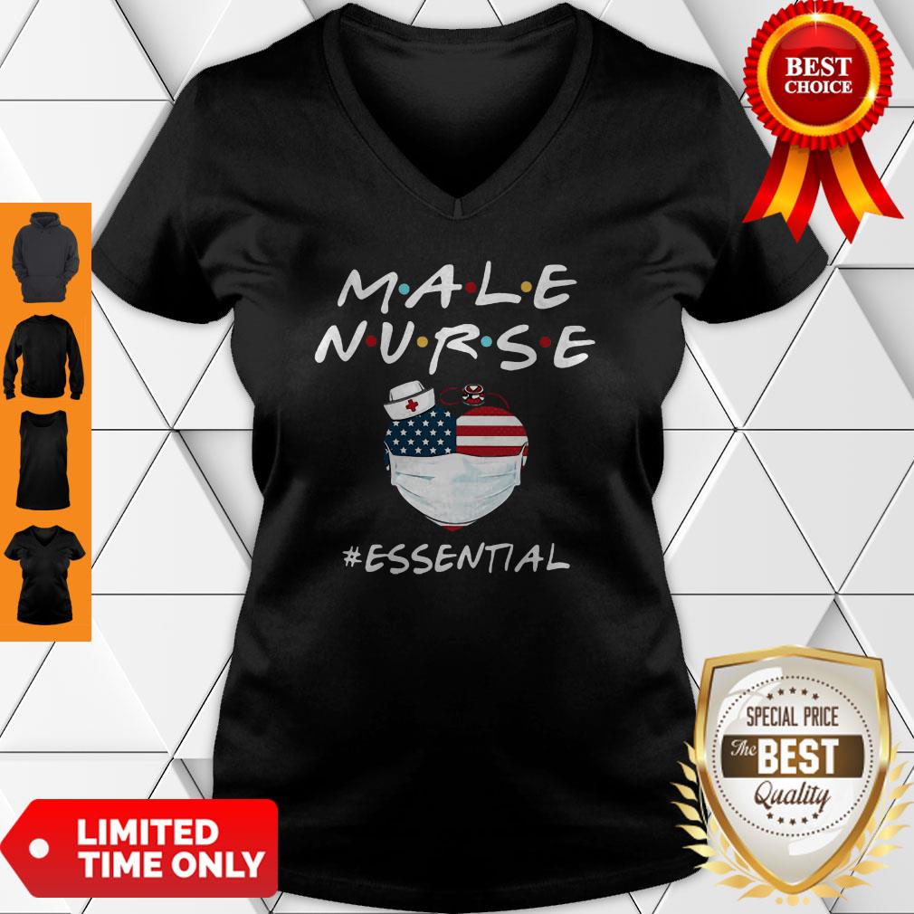 Nice Male Nurse Heart Stethoscope #Esential American Flag Shirt