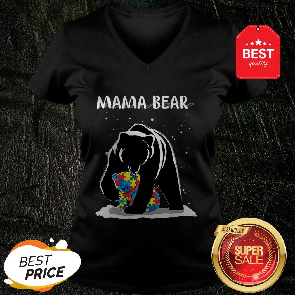 Nice Mama Bear Autism Awareness Mother Day Shirt