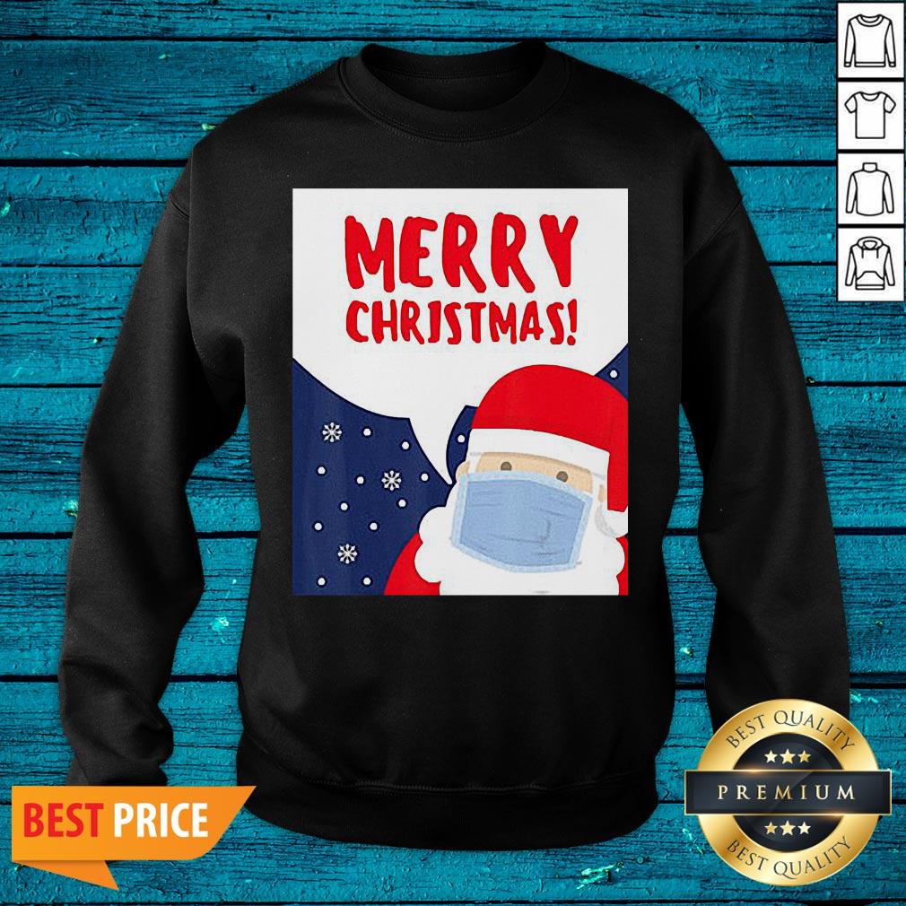 Nice Merry Christmas With Santa Wearing A Mask Shirt