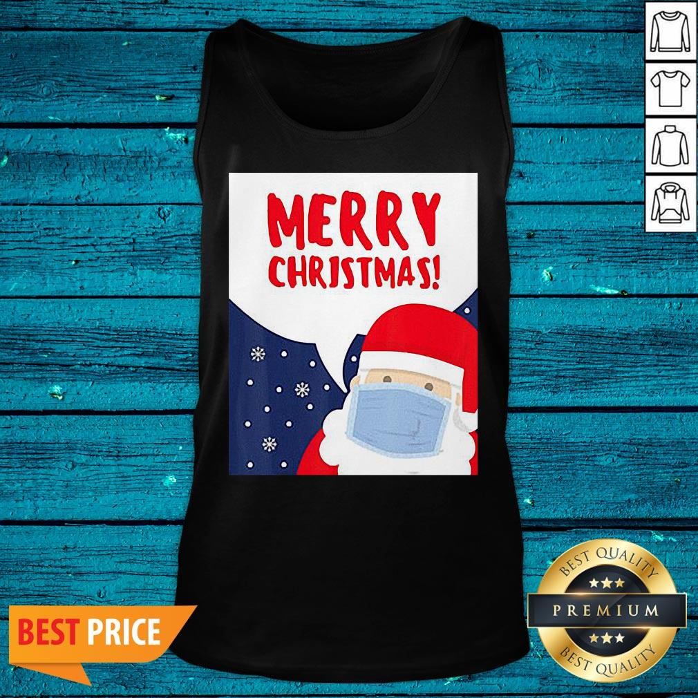 Nice Merry Christmas With Santa Wearing A Mask Shirt