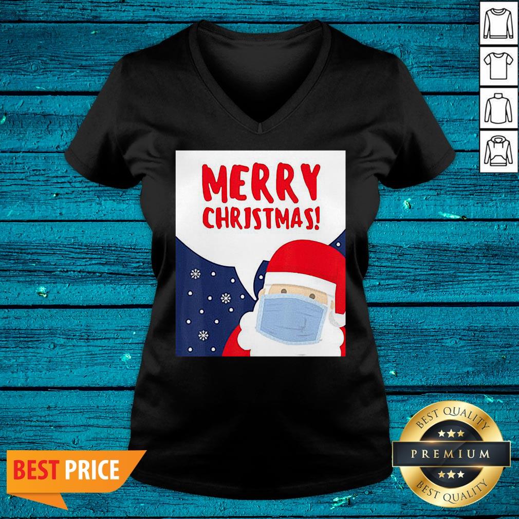 Nice Merry Christmas With Santa Wearing A Mask Shirt