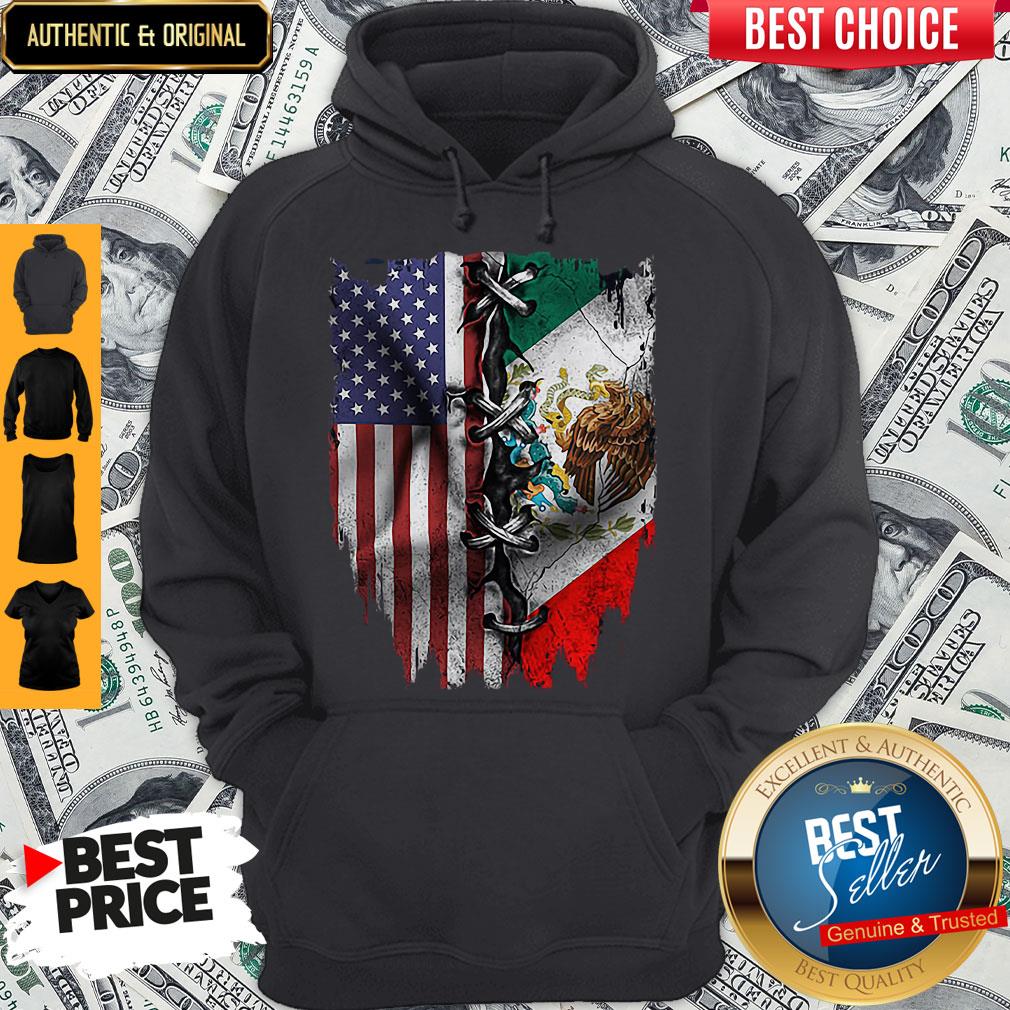 Nice Mexican And American Flag Shirt