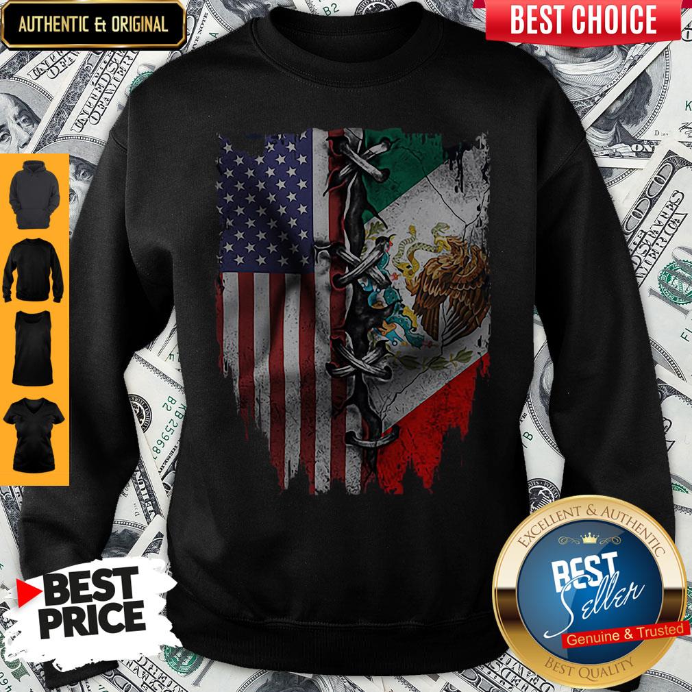 Nice Mexican And American Flag Shirt
