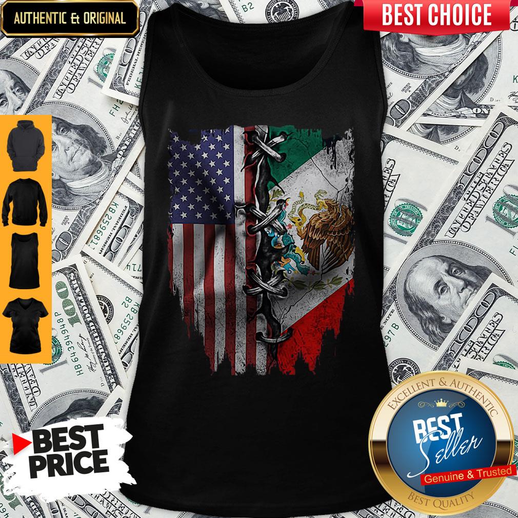 Nice Mexican And American Flag Shirt