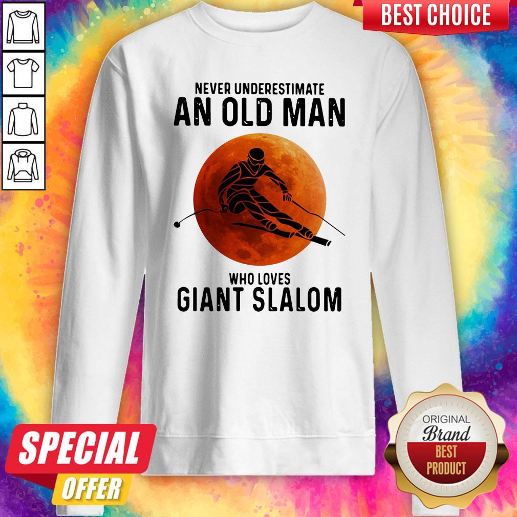 Nice Never Underestimate An Old Man Who Loves Giant Slalom Sunset Shirt
