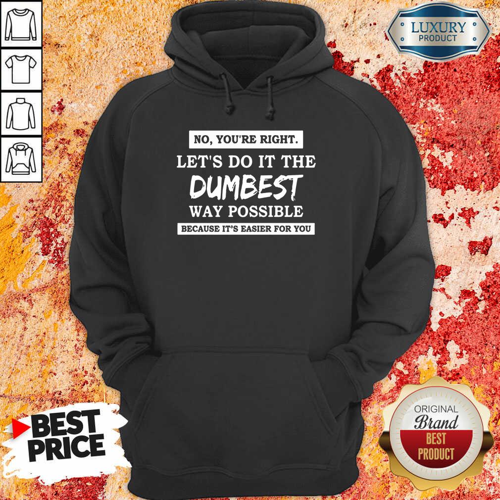 Nice No You'Re Right Let'S Do It The Dumbest Way Possible Shirt