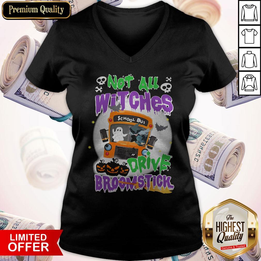 Nice Not All Witches Drive Broomstick Pumpkin Ghost Halloween Shirt