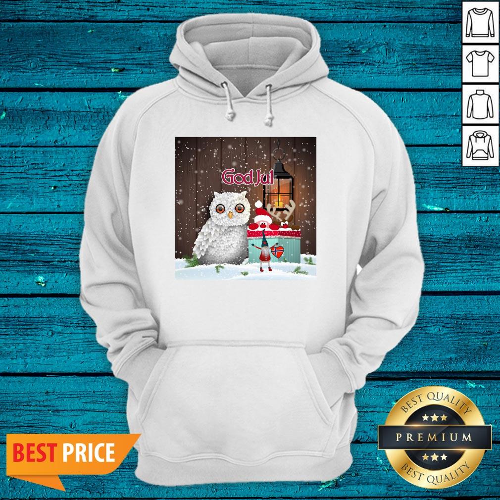 Nice Owl Nisse God Jul Merry Christmas Shirt