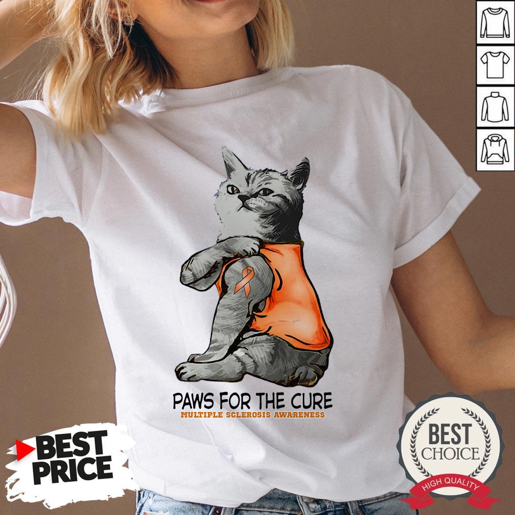 Nice Paws For The Cure Multiple Sclerosis Awareness Shirt