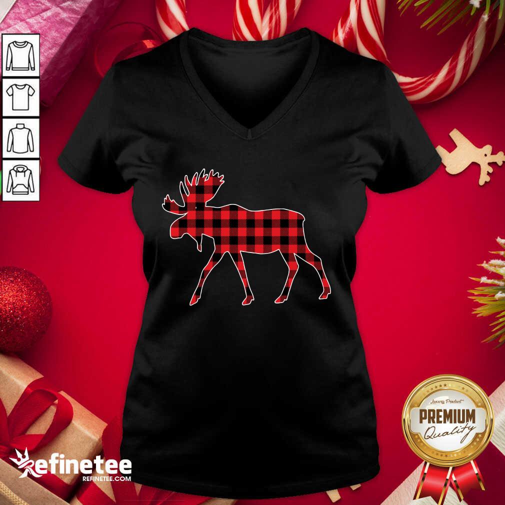 Nice Plaid Reindeer Merry Christmas Shirt