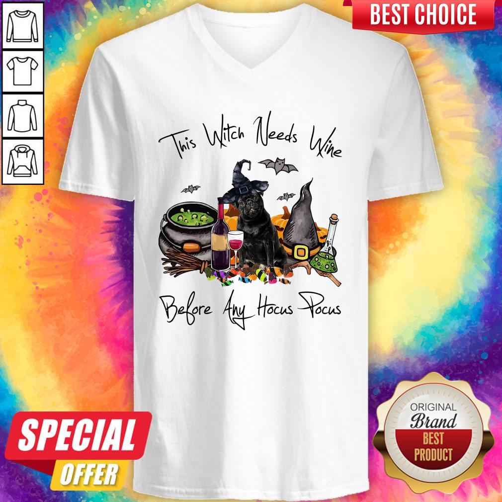 Nice Pug This Witch Needs Wine Before Any Hocus Pocus Shirt